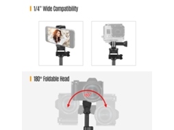 Andoer Trípode Palanca Selfie 2 Em 1 De 168cm Com Suporte Para Telefone, Montagem Para Câmera De Ação E Controle Remoto Para Telefones E Câmeras
