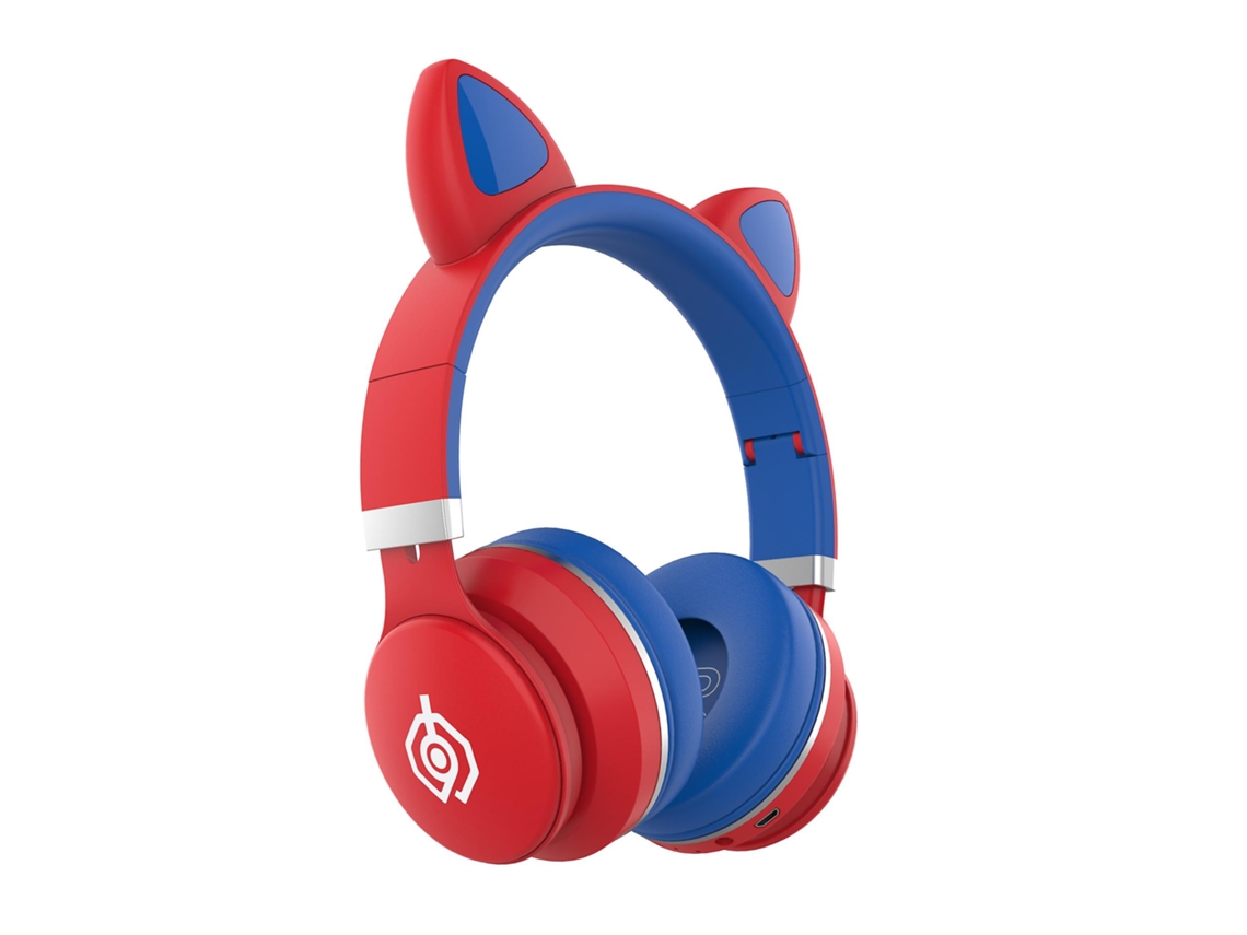 Auscultadores Bluetooth Foldable Headband 5.0 Red Blue