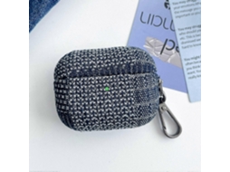 Capa protetora para fone de ouvido Bluetooth em tecido jeans com costura aparente GIECY