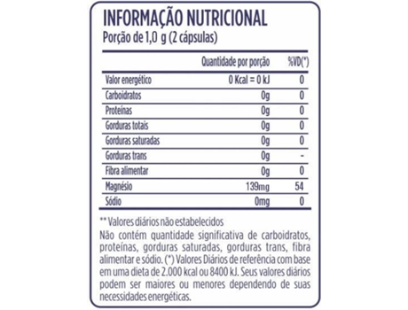 Suplemento Alimentar G-ACTION Mineral Cloreto de Magnésio PA (60 Cápsulas)