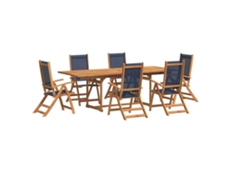 Maison Exclusive - 7 Pcs Conjunto De Jantar Para Jardim Acácia Maciça E Textilene
