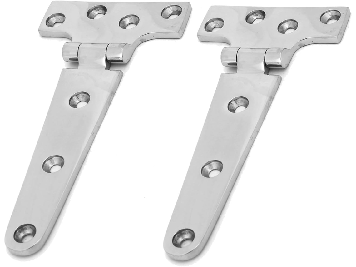 Conjunto De 2 Dobradiças Em T Aço Inoxidável Reforçado, 15x 7, 6x 0, 5cm, Dobradiças De Porta Armário Fundidas, Conector