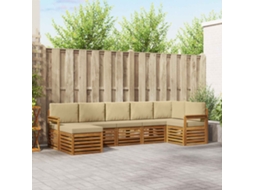 Vidaxl Conjunto De Sofás Para Exterior 7 Unid. Natural E Bege
