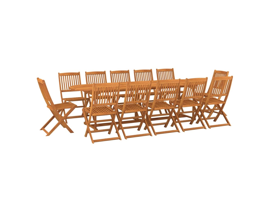 Conjunto 13 de jantar VIDAXL para jardim madeira de acácia maciça