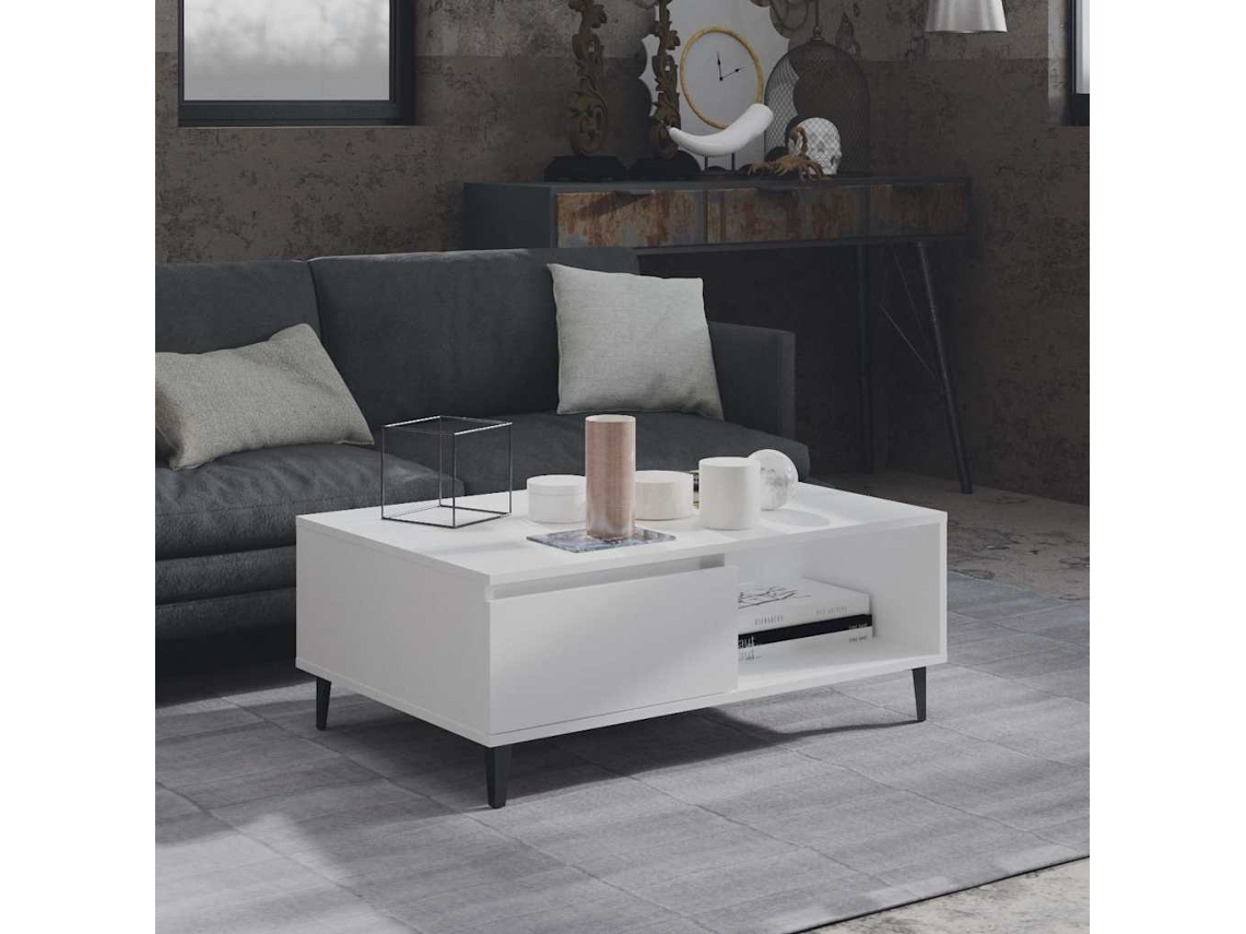 Vidaxl Mesa De Centro 90x60x35 Cm Contraplacado Branco