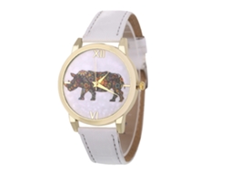Reloj De Pulsera De Cuarzo Casual Elegante Con Correa De Cuero Para Estudiante Mujer Blanco