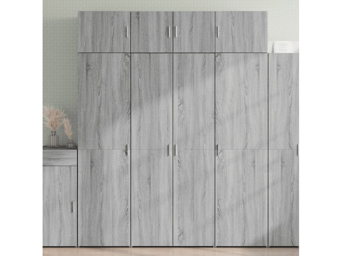 Gabinete de almacenamiento derivado de madera gris Sonoma