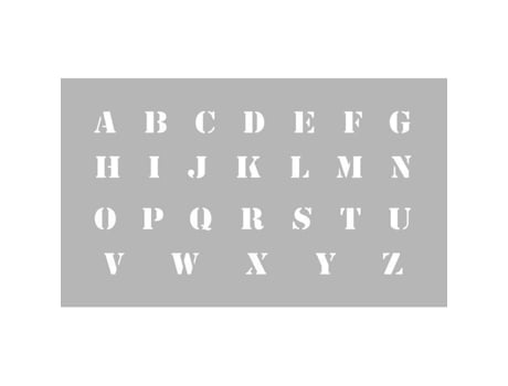 Estêncil de alfabeto DTM com altura de 13 mm de plástico, 1 unidade