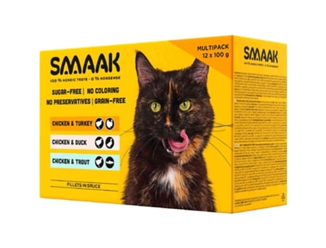 Comida Húmida Para Gato Adulto Sem Cereais Frango Saquetas Smaak