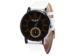 Reloj De Cuarzo Analógico Para Mujer Con Correa Pu, Regalo De Moda Estudiante (blanco)