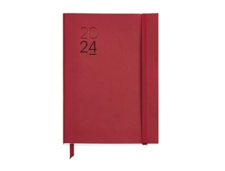 Agenda Diaria A5 2024 MIQUELRIUS Plus Luxor com Elástico Vermelho 22629