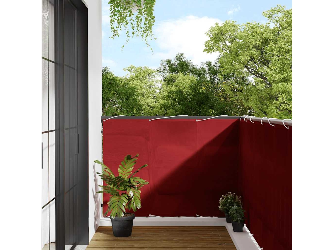 Vidaxl Tela De Varanda 120x700 Cm 100% Poliéster Oxford Vermelho