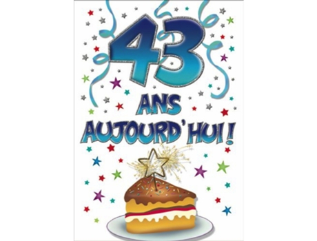 Cartão Duplo PICCADILLY GREETINGS 43 Ans Aujourd'Hui