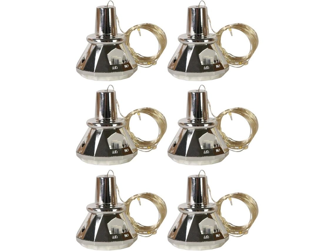 Conjunto De 6 Luzes Led Para Garrafa Vinho Com Rolha.