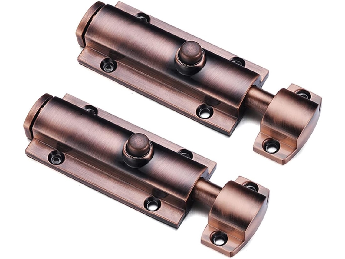 Fechadura Deslizante Com Trava Automática De Mola Para Portas E Janelas, Multicolorida Vermelho Bronze