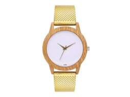 Reloj De Cuarzo Redondo Para Mujer Con Correa De Malla Simple Para Niñas (oro)