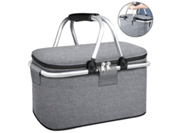 Bolsa Térmica Dobrável de 22 Litros para Piquenique, Ideal para Compras, Compras e Atividades Ao Ar Livre . GOKOCO (cinza)