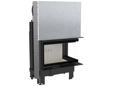 Inserção para lareira Mbm 10 Vidro do lado direito Porta de guilhotina de vidro curvo AZURA HOME DESIGN