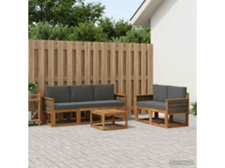 Vidaxl Conjunto De Sofás Para Exterior 6 Pcs Natural E Antracite