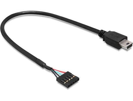 Cabo de Dados DELOCK (Mini USB B - USB - 30 cm - Preto)