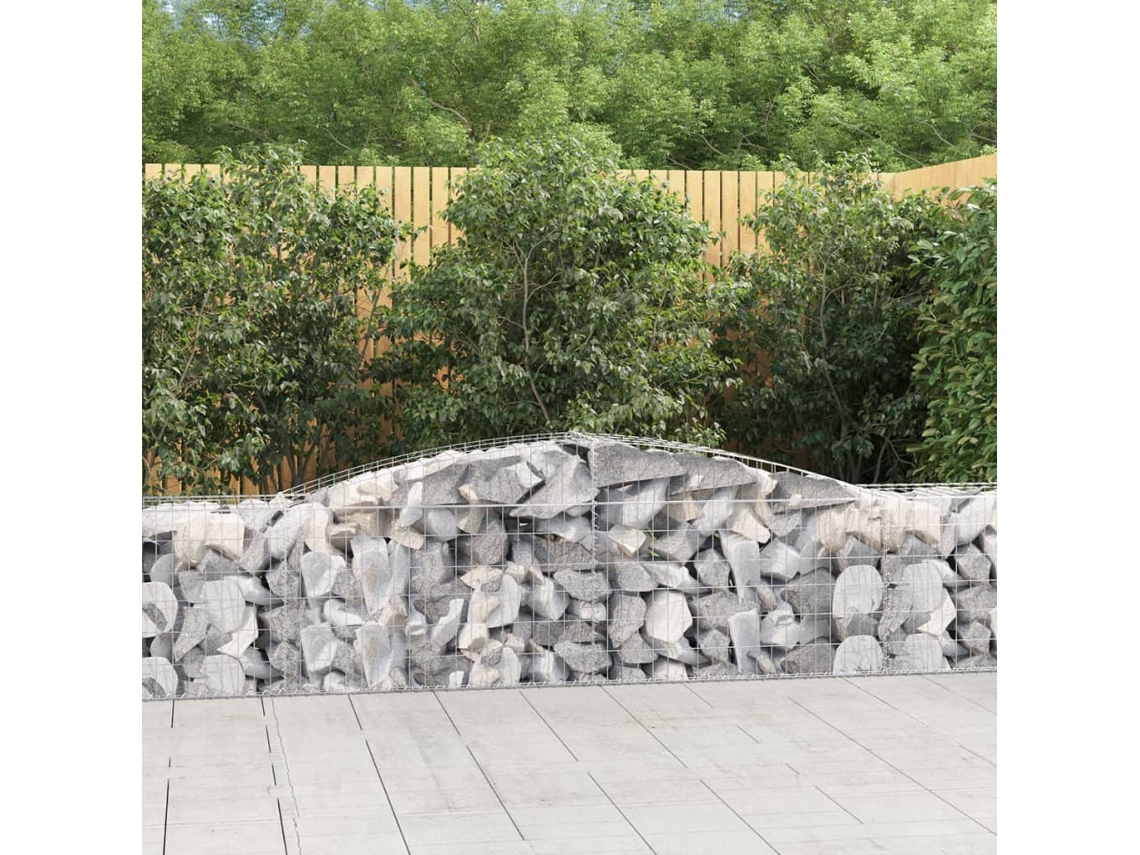 Vidaxl Cestos Gabião Arqueados 8 Pcs 400x50x60/80 Cm Ferro Galvanizado