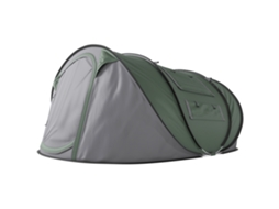 Barraca de Camping 2 Lugares com 2 Portas. 4 Janelas e Folha Impermeável. 263,5x220x123 Cm. Verde Escuro Ge