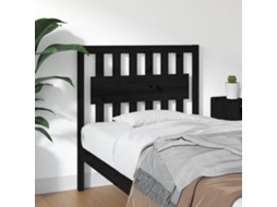 Vidaxl Cabeceira De Cama 95,5x4x100 Cm Pinho Maciço Preto