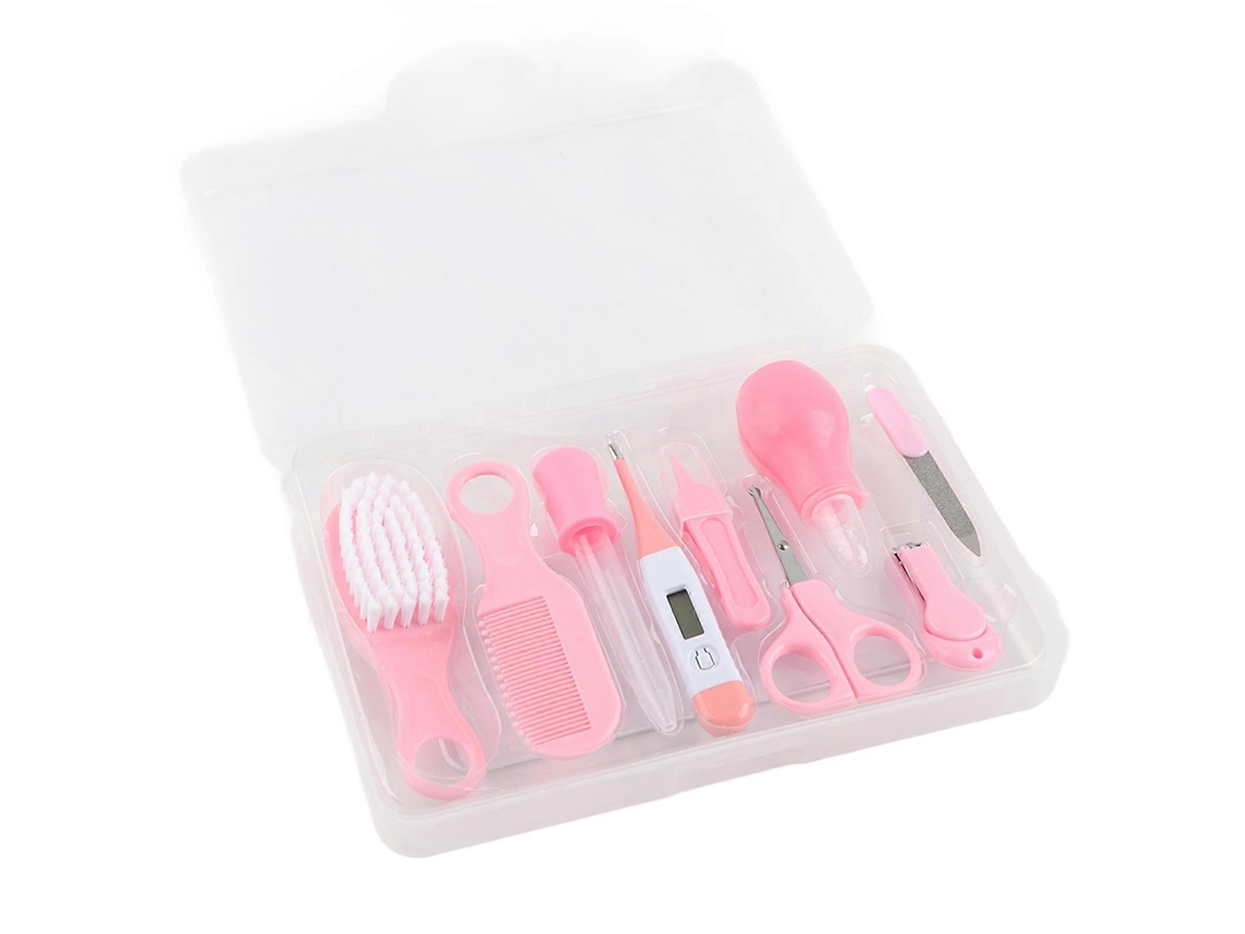 Conjunto Prático De 9 Peças Para Cortador De Unhas, Tesoura, Escova De Cabelo, Pente E Manicure Para Bebês, Rosa Jinyubo Store