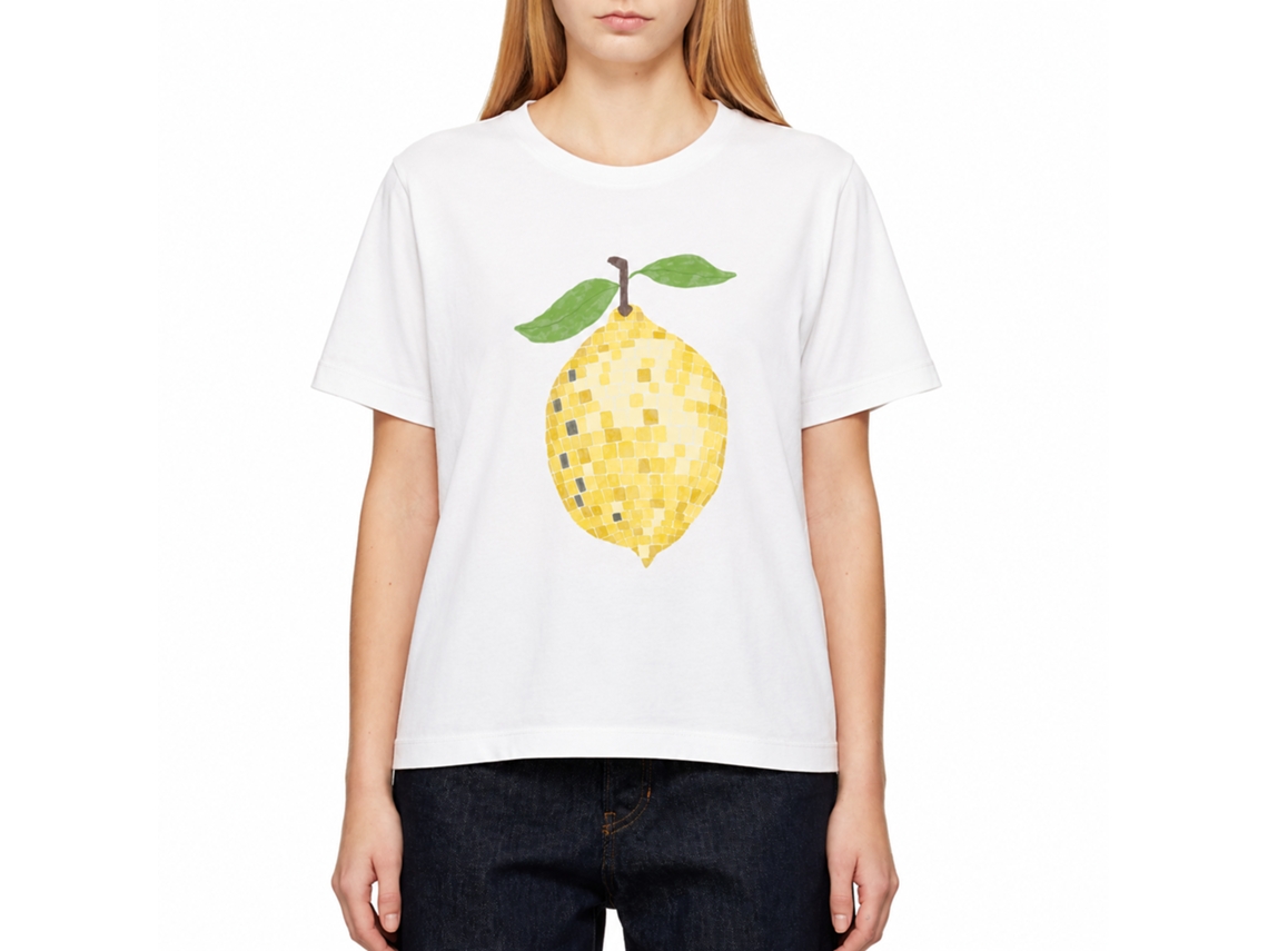 Camiseta Rockinstone Disco Ball Lemon Lauren Emmett Art - Estilo de designer exclusivo