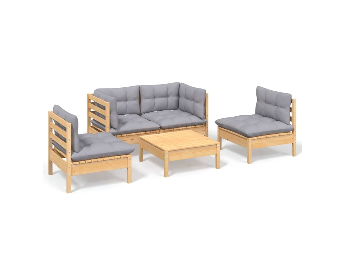 Garden Lounge Set, Garden Lounge Sets Vidaxl Cinzeto Madeira De Pinho (n/a)