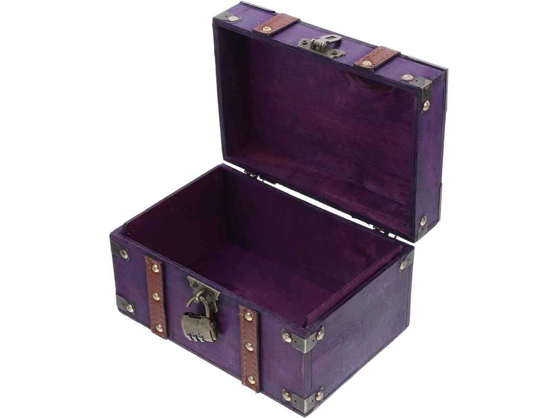 Caixa De Joias Vintage Quadrada De Madeira Com Fecho Exclusivo, Organizador De Madeira Multifuncional