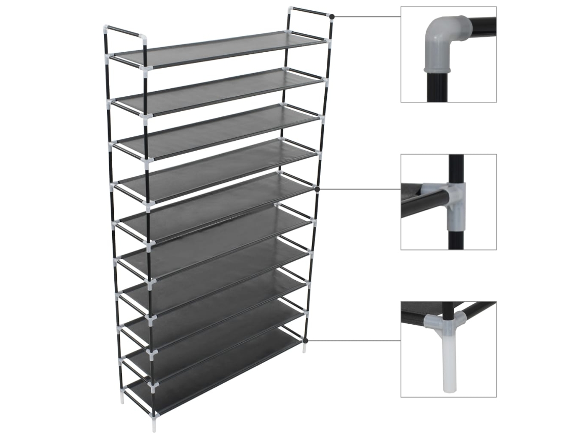 Shoe Rack, Shoe Racks Vidaxl Preto Tecido (100 X 29.5 X 170 Cm)