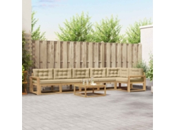 Vidaxl Conjunto De Sofás Para Exterior 7 Pcs Branco E Bege