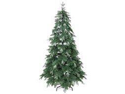 Árvore De Natal Artificial 210 Cm Ramos Realistas Com Efeito Neve De Com Suporte Em Aço Base Dobrável Verde