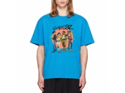 Gorillaz Group Circle Rise T-shirt Turquoise Blue Classic Unisex Adults Size:l