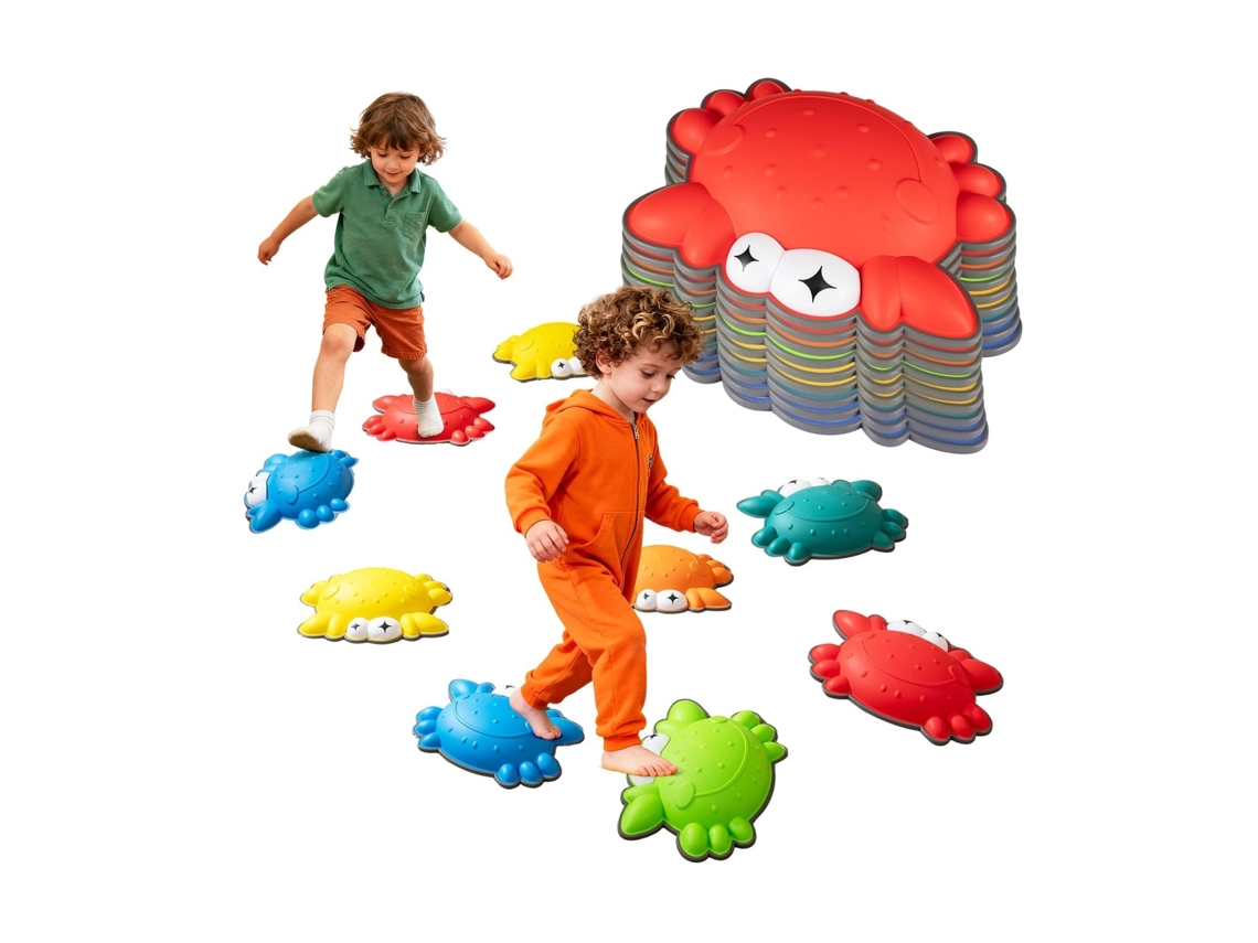 Conjunto de Pedras de Equilíbrio Antiderrapantes Infantis, 9 Peças, Coloridas