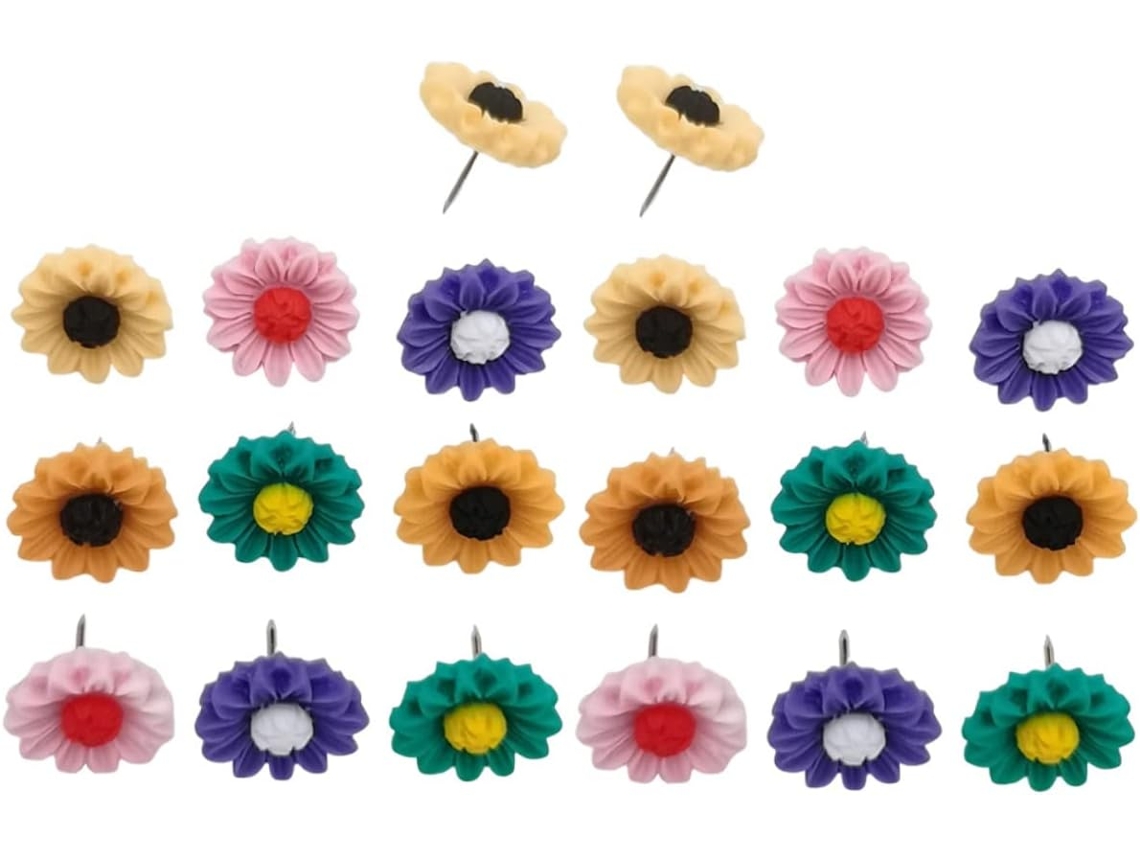 100 Tachinhas Decorativas Em Formato De Girassol Para Mapas E Avisos