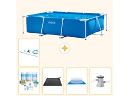 Piscina com Estrutura Retangular 220x150x60 Cm 6 peças S20813 INTEX