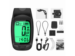 Velómetro de bicicleta 3 en 1 con luz y bocina, pantalla LCD grande, recargable USB S/MARCA