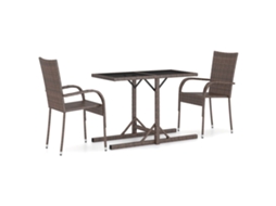 Dining Set, Dining Sets Vidaxl Marrom Rattan / Vime (n/a)