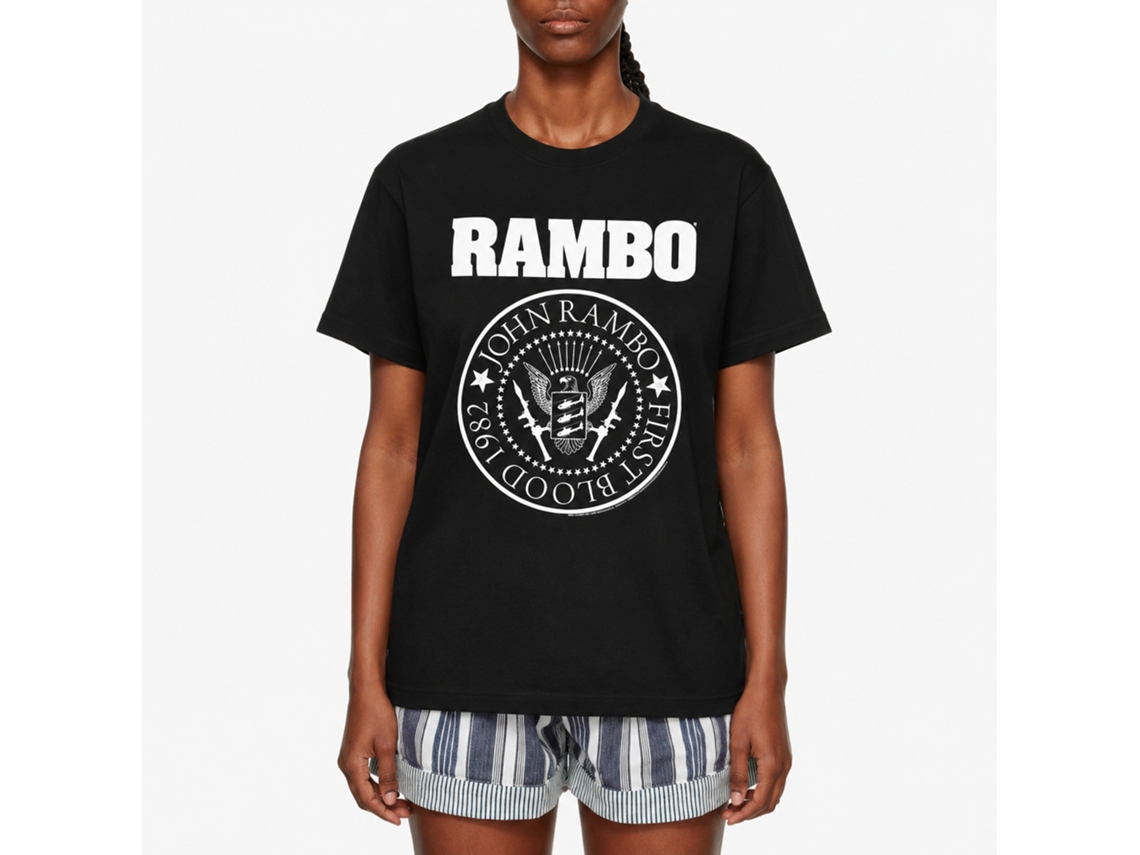 Rockinstone Rambo Movie Rambones Black Adult T-shirt Size:xxl