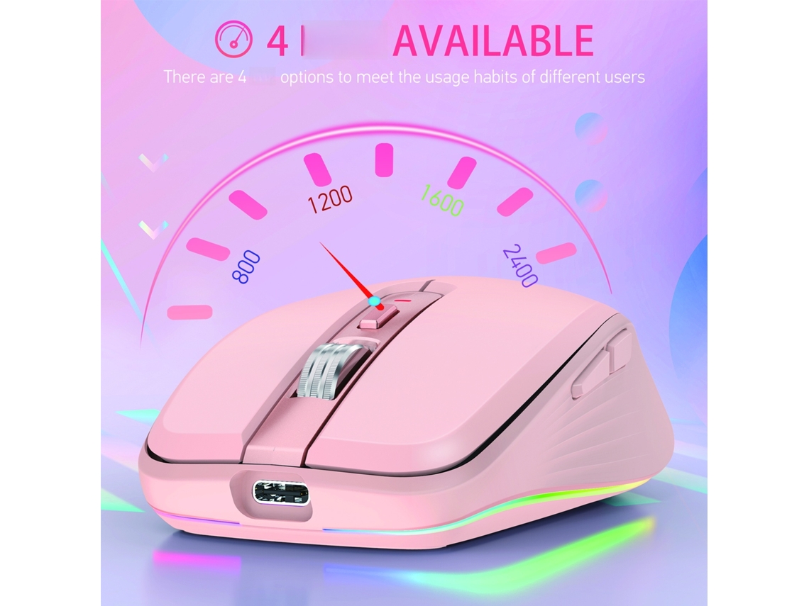 Mouse Sem Fio LAXISCREED Rgb Bimodo