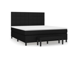 Cama com Molas/colchão 160x200 Cm Tecido Preto MAISON EXCLUSIVE