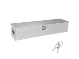 Caixa de Ferramentas Alumínio para Caminhão 121,9x38,1x38,1 Cm, Descarga com Fechadura Chaves e Manoplas Laterais Armazenamento Contêineres