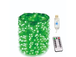 (2m20 Leds Verdes) Cordão De Luzes Led Usb Com Controle Remoto E 8 Modos.