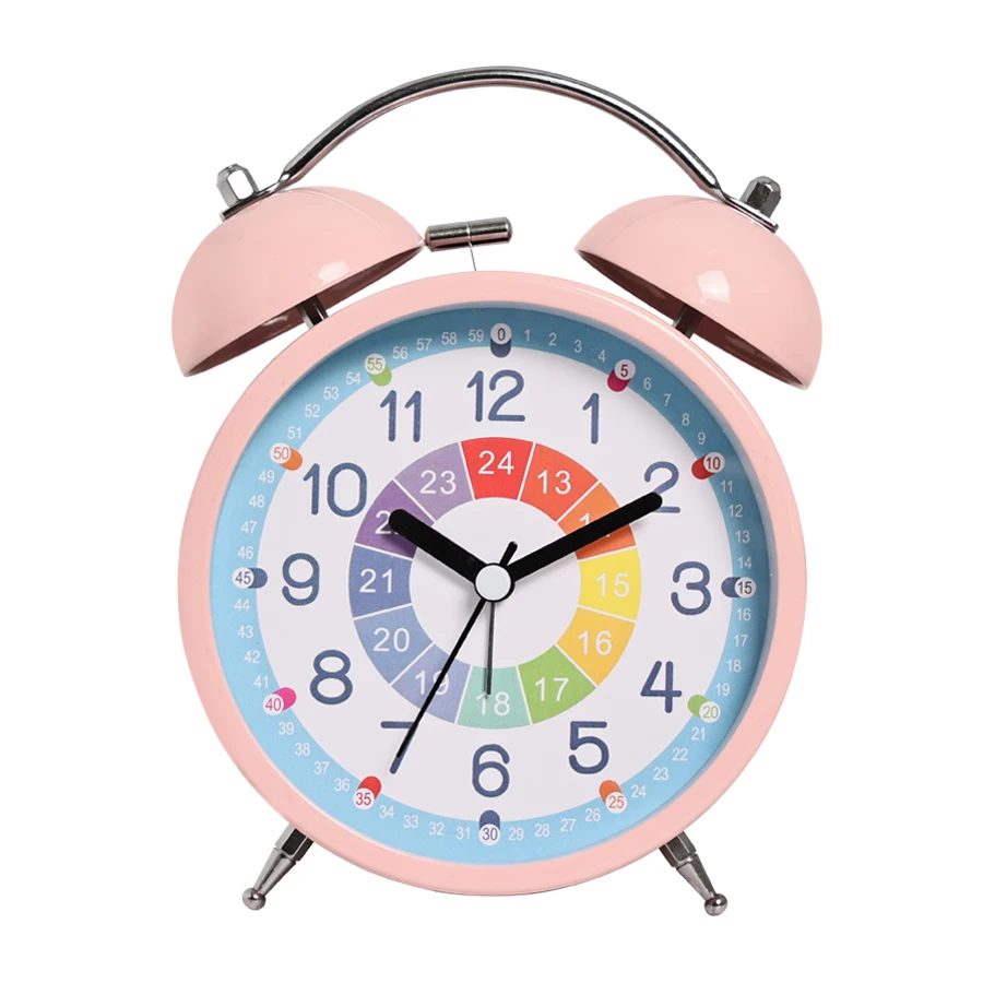 (rosa) 1 Despertador de Mesa para Quarto de Estudante 7,6 cm Despertador (3 Polegadas) para Educação Infantil