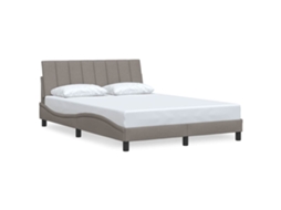 Bed Frame, Bed Frames Vidaxl Cinzento-acastanhado Tecido (120 X 200 Cm)