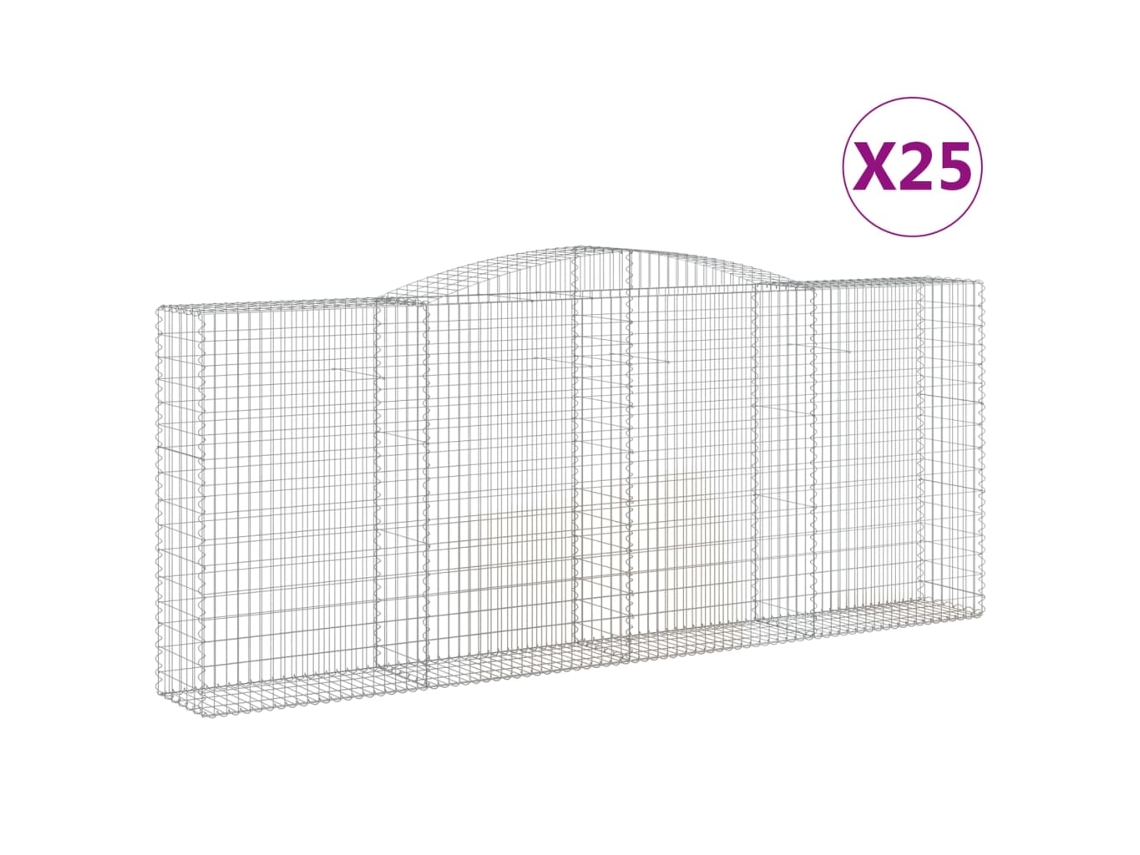 Gabion Basket, Gabion Baskets Vidaxl Prateado Ferro (400 X 50 X 160/180 Cm)