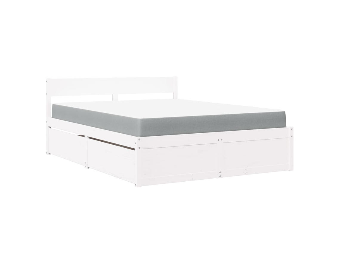 Bed, Beds Vidaxl Branco Madeira De Pinho (160 X 200 Cm)
