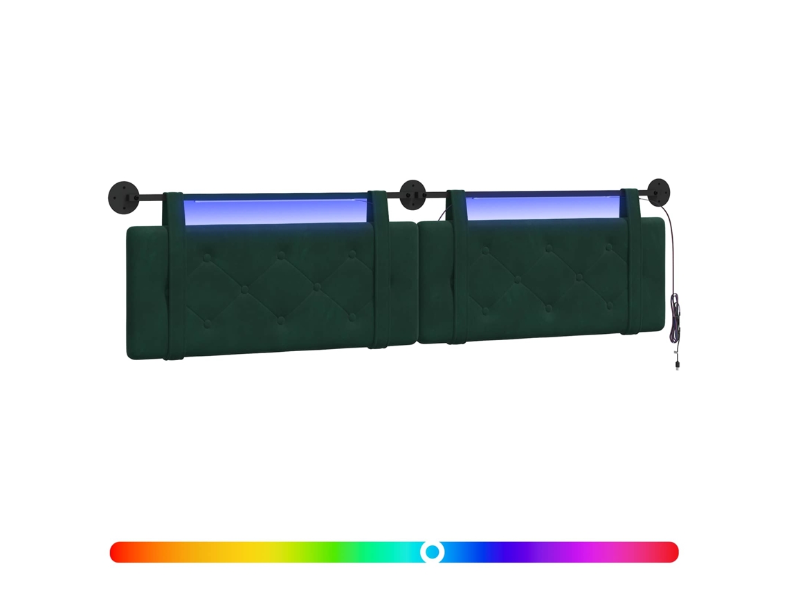 Conjunto 1 Cabeceira Suspensa Vidaxl Verde Veludo (210 X 55 X 5 Cm)